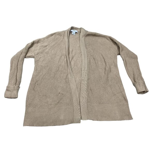 Magaschoni Women's Small Beige Cardigan Knit Open Front Rayon/Nylon - Picture 1 of 8